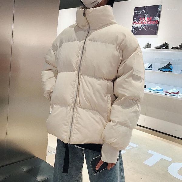 

pr 2020 winter men parka casual oversize men warm japanese streetwear winter coat woman fashion thicken zipper printed clothing1, Black