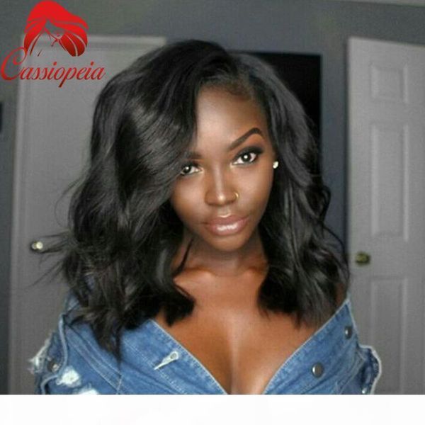 

medium length body wave lace front wigs for black women left part glueless full lace wig with baby hair 8a grade sale, Black;brown