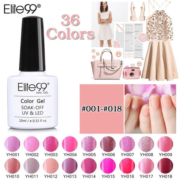 

elite99 10ml magenta color series uv nail gel polish soak off colorful nail art gel long lasting lacquer gelpolish, Red;pink