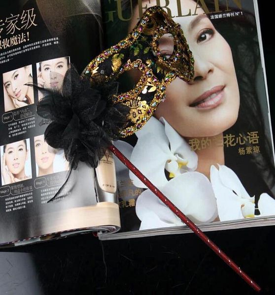 

venetian handmade masks masquerade festive party flowers handheld mask ball & supplies 10peceis carnival masque with bde