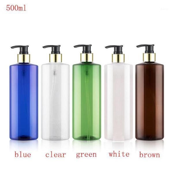 

12pcs 500ml pet plastic bottles with gold lotion pump empty cosmetic containers,cleansing/moisturizer/body wash/shampoo bottle1