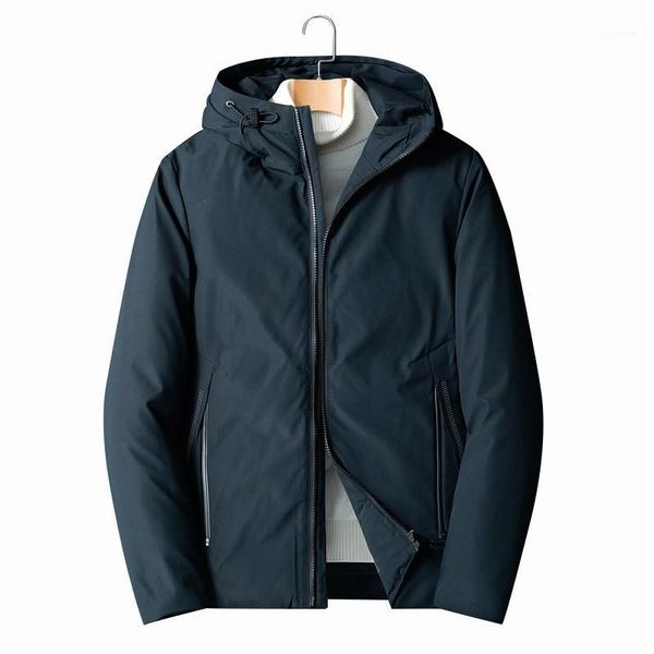 

men 2020 winter down jacket brand new casual warm thick parkas coat male new autumn outwear windproof hat down parkas jacket men1, Black