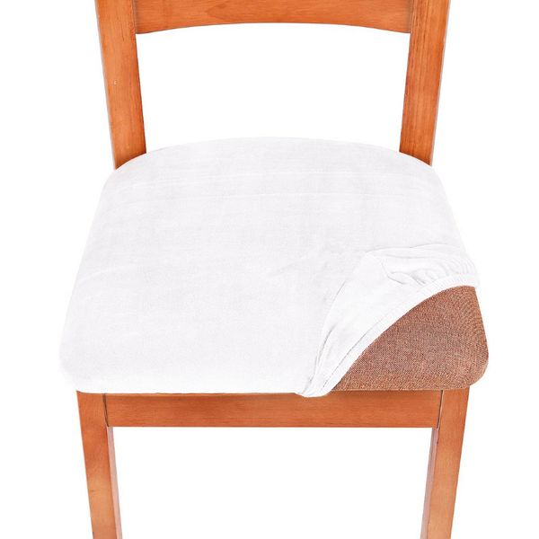 

spandex elastic seat cover home winter solid color removable washable dustproof velvet chair covers dining chairs cushion 7zf m2