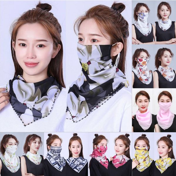 

dhl shipping women fashion masks lightweight chiffon face mask headband outdoor protective sunscreen windproof scarfves