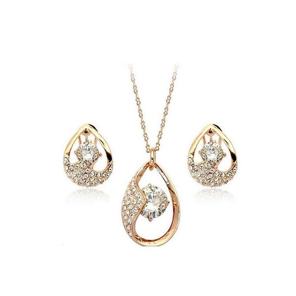 

fashionable necklace set for wedding crystal material stud earrings sets for ladies necklace and earrings sets g075 xkzej, Silver