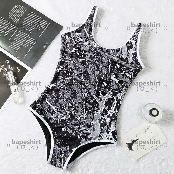 

fashion camouflage padded swimwear women's designer wear outdoor beach tourism bandage hipster one-piece swimsuits, Black