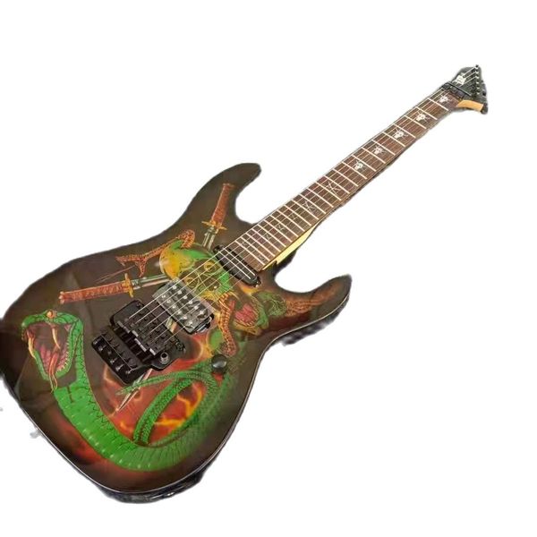 

george lynch skulls snakes electric guitar floyds rose tremolo bridge