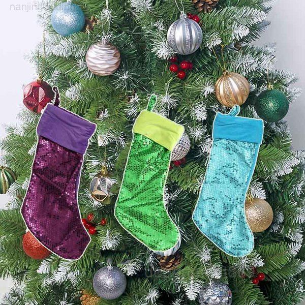 

мода bling xmas 2020 рождественские упаковки подарочные сумки большой размер сейфинги декоративные носки сумка бесплатная доставка