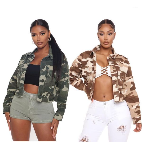 

short jacket women coats casual women clothes camouflage women winter jacket fashion long sleeve lapel neck, Black;brown