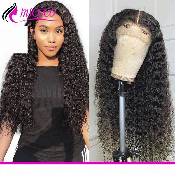 

hd lace wig deep wave lace front human hair wigs transparent lace wigs 180 200 250 density remy brazilian curly human hair wig, Black