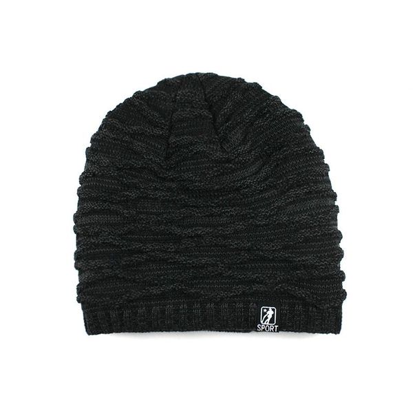 

flb] winter knitted beanie hat for man double layer warm kniting bonnet caps male thick add velvet skullies beanies men f18068 wmtnye, Black;white