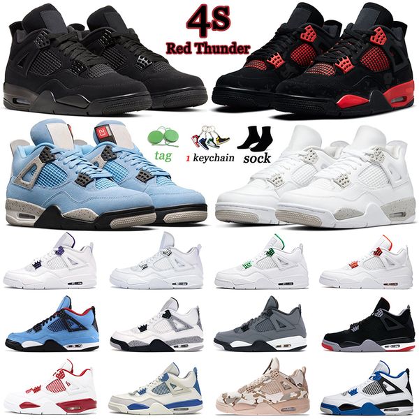 

ale 4s jumpman men basketball shoes red thunder black cat pure money alternate motorsport military blue neon shimmer mens women trainers spo