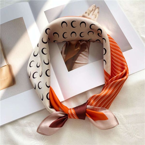 

moon hangzhou women version autumn korean mulberry real silk small square scarf, Red;brown