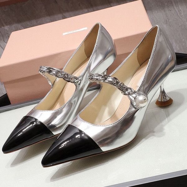 

2020 autumn and winter cover foot universal color low side daily pointed stiletto women's high heels leather elegant single shoe trend, Black