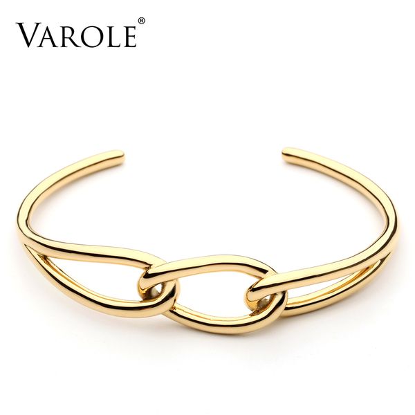 

varole knot cuff manchette gold/silver color bangle bracelet for women jewelry wholesale pulseiras