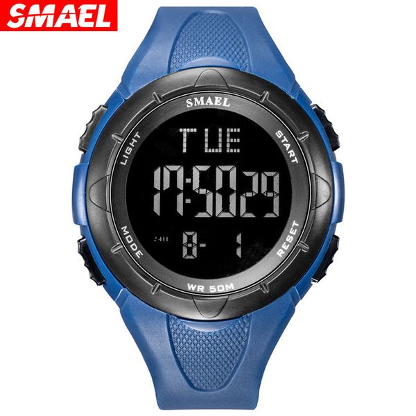 

smael smer watch fashion sports leisure alarm clock luminous waterproof multi-function men's electronic watch, Slivery;brown