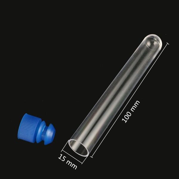 

5 pcs 15mm*100mm hard plastic transparent test tube with cap 10ml radioimmunoassay tube laboratory qylmkf