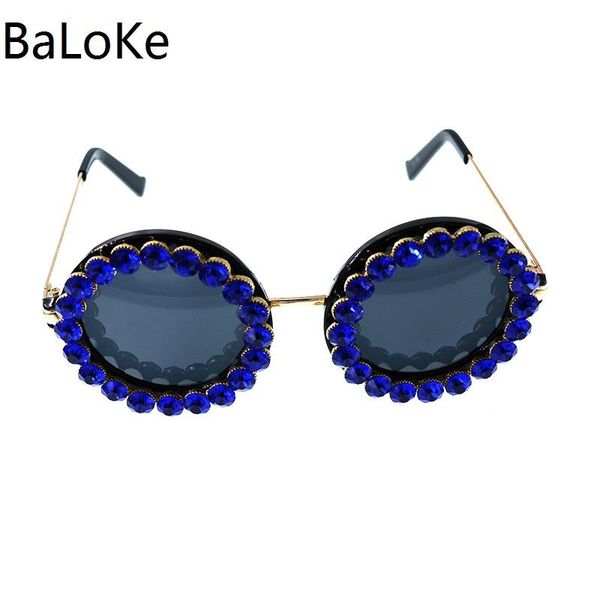 

sunglasses women round crystal brand designer elegant rhinestones sun glasses shades oculos for gift, White;black