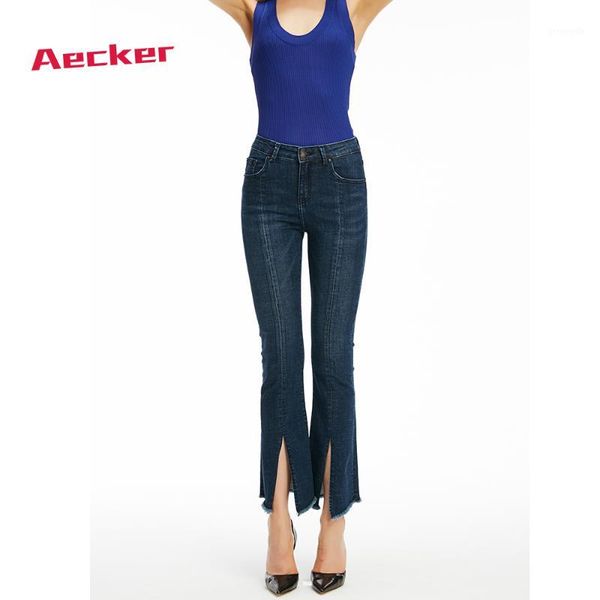 

aecker womens blue slim high waist skinny jeans pants for ladies fashion denim pants women ankle open trousers woman1