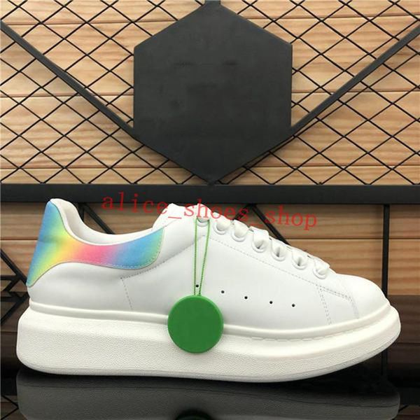 

2021 fashion colorful couple casual shoes men and women lace-up sneakers leather white shoes size 35-45, Black