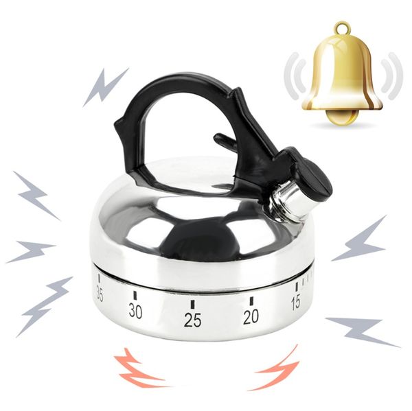 

60 minutes kitchen timer kettle shape gadgets mechanical timer countdown alarm reminder cooking reminders tools f wmtjpk