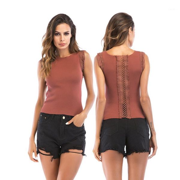 

2018 new fashion knitted women cotton vest v-neck tank blouse solid color camis fitness sweater cropped streetwear1, White