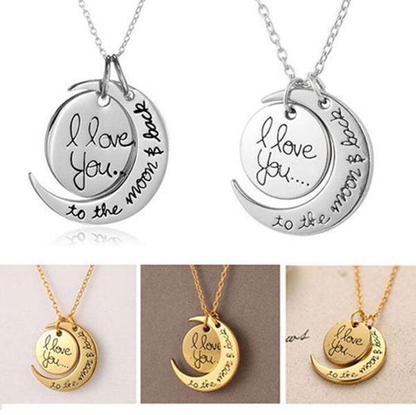 

love to you sale the moon i and back necklace 10pcs/lot lobster clasp pendant necklaces gift
