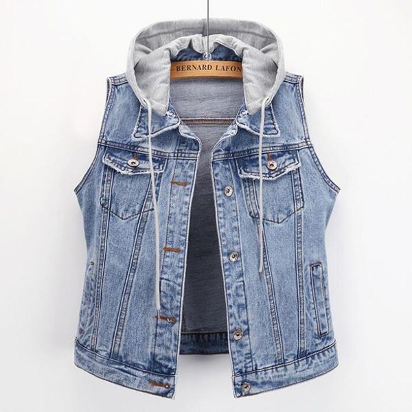 

new fashion spring denim vest women casual colete coat vintage sleeveless turn-down collar jeans vest jacket female clothing, Black;white