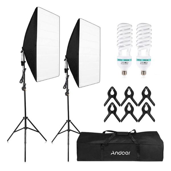 

lighting & studio accessories pography softbox lightbox kit 2 135w bulb led po camera equipment light stand with carry bag