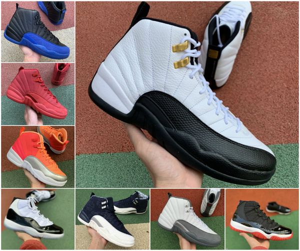 

mens basketball shoes 12s indigo 12 university gold dark grey flu game taxi jumpman 11s concord bred 11 space jam men women snea
