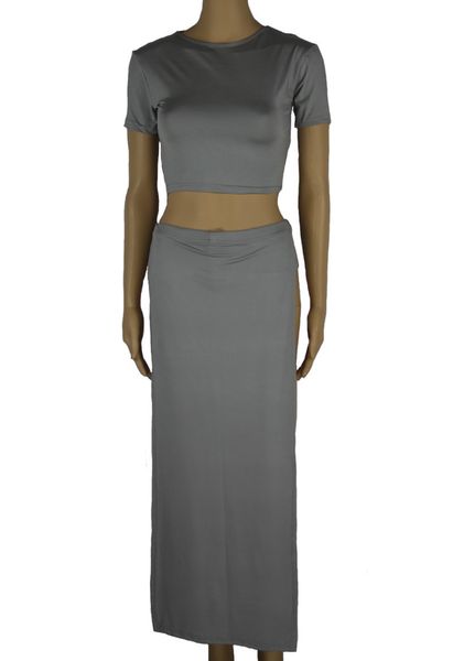 

womens fashion dressgray two-piece split nightclub navel dress u8ro, Black;gray