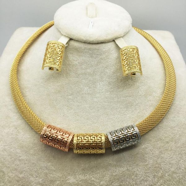 

italian gold colored jewelry for women's african bead jewelry fashion necklace earrings bracelet, Silver