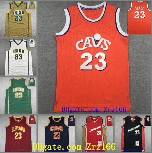 

men clevelandcity team vincent mary lebron 23 james mitchell & ness 2003-04 hardwoods classic jersey, Black;red