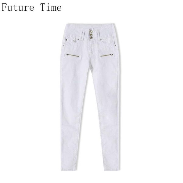 

solid full length women jeans fake zipper slim elastic high waist stretched pencil pants casual simple fashion new jeans nz237, Blue