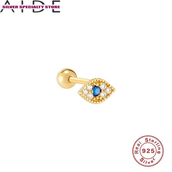 

stud aide mini eye zircon earring for women 925 sterling silver earrings girl cute fine jewelry pendientes aretes, Golden;silver