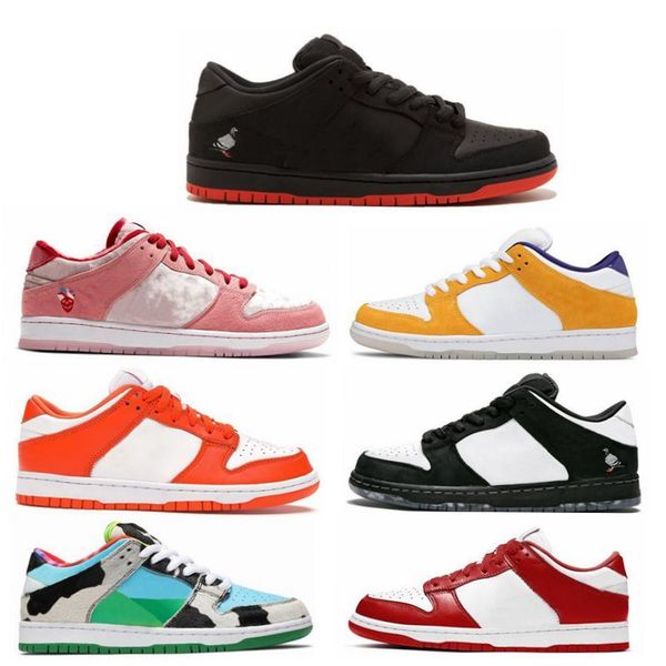 

the dunk sb low pro qs chunky dunky freddy krueger men women running shoes paris strangelove staple x panda pigeon muslin skate sports sneak, White;red