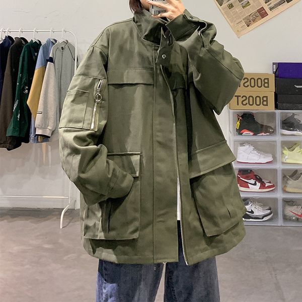

men's korean loose bf couple's jacket in spring and autumn, Gray