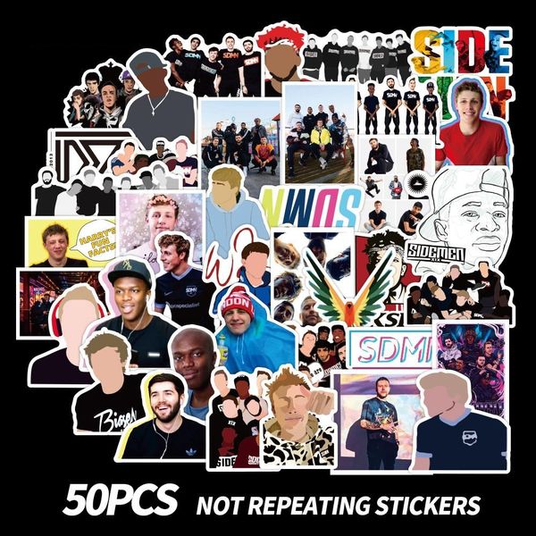 

10 50pcs sidemen combination stickers pvc graffiti stickers suitcase luggage guitar european and american waterproof stickers wmtchf
