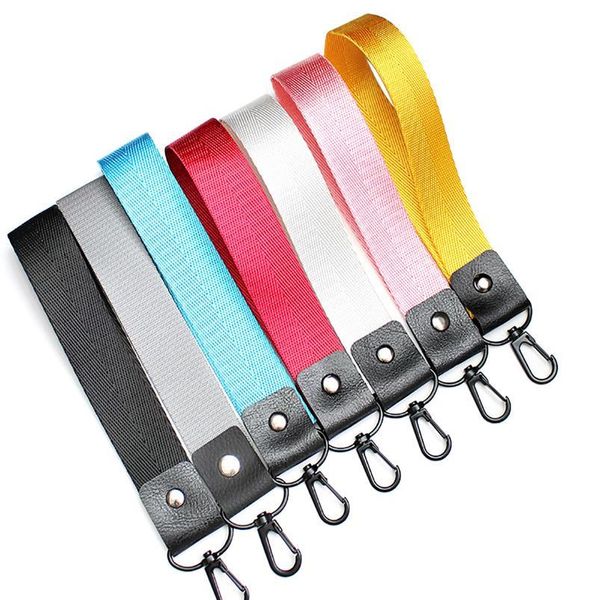 

8 colors short lanyard for keys id card mobile phone usb stick polyester fashion universal phone strap rope wear-r qylqav
