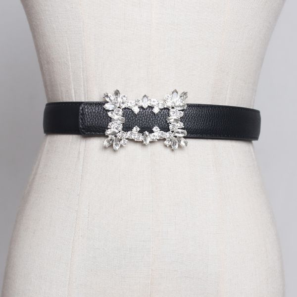 

2020 new design crystal setting corset belt trendy fashion belts for women all-match solid belt stylish waistband female zl038, Black;brown