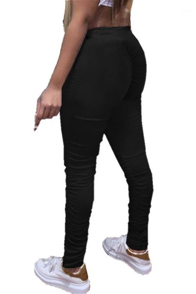 

casual pants fashion street style stacked designer skinny pants slim sports women clothes soild color women, Black;white