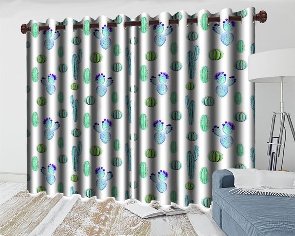 

green curtains for living room cute cactus 3d curtain modern beautiful window 3d curtain