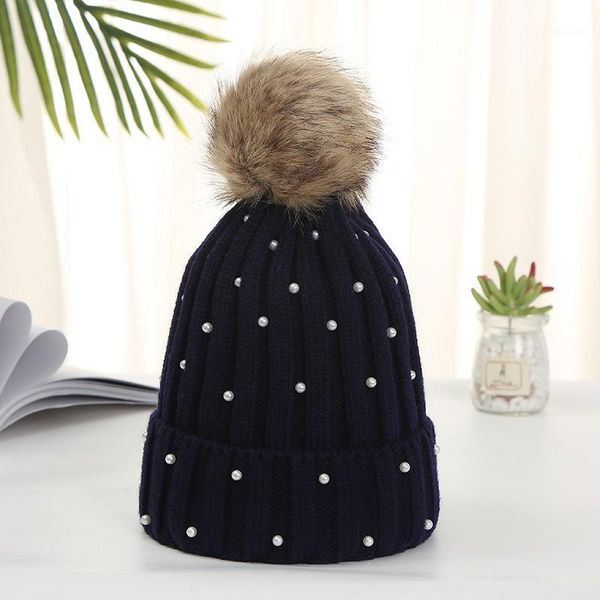 

winter hat with beading women warm black beanies soft solid casual beanies fashion girls knitted hats pompom caps for ladies1