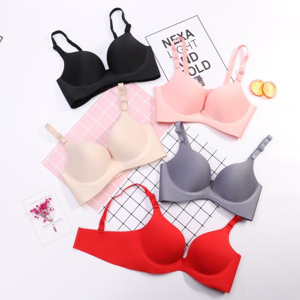 

deep u cup for women push up lingerie seamless bra bralette backless bras intimates underwear hot, Red;black