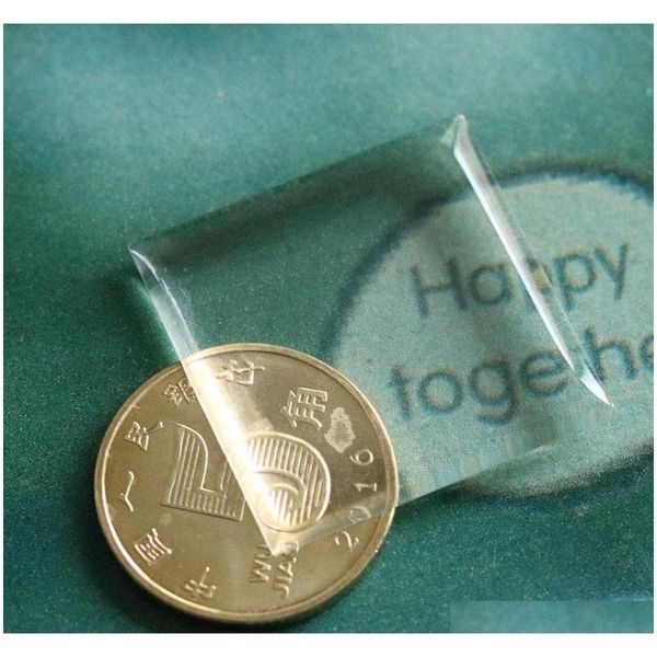 

100pcs 1" soft epoxy stickers highly transparent 25.4mm square crystal resin label self adhesive never yellowing oem welcome qv29y, Silver