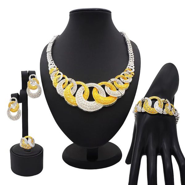 

african fashion wedding jewelry set gold sets fine jewelry sets women necklace bridal, Silver