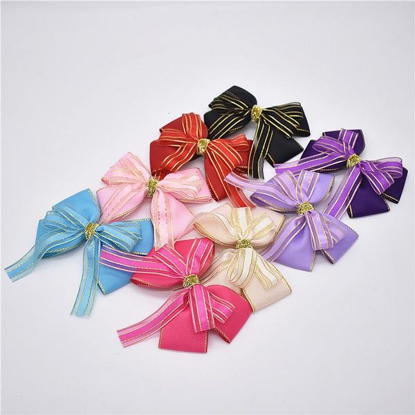

hair accessories 1pcs fashion big tie bows hairpin barrettes kids girls pin children baby hairbows infant flower clip, Slivery;white
