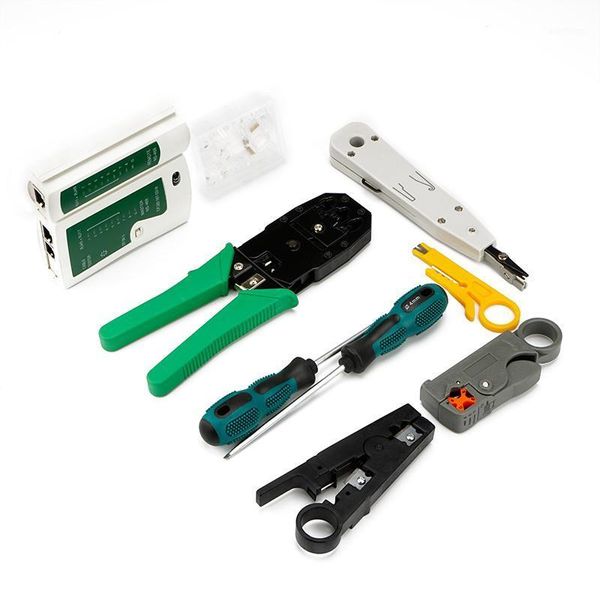 

12pcs/set portable lan network repair tool kit utp cable clamp pliers cable tester wire crimper stripping crimping pliers1