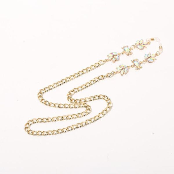 

chic chain string crystal beads leaf charm sunglasses lanyard strap necklace metal eyeglass chain cord for reading glasses h jllnok