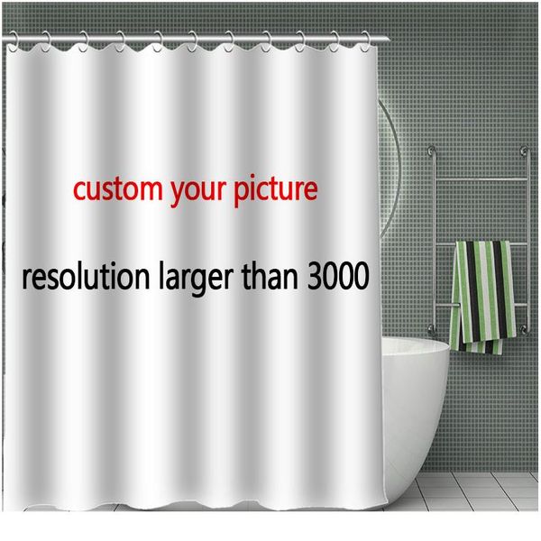 

11.11 print your pattern, custom bamboo shower curtain polyester fabric bath curtain waterproof with hook for wmtnbn